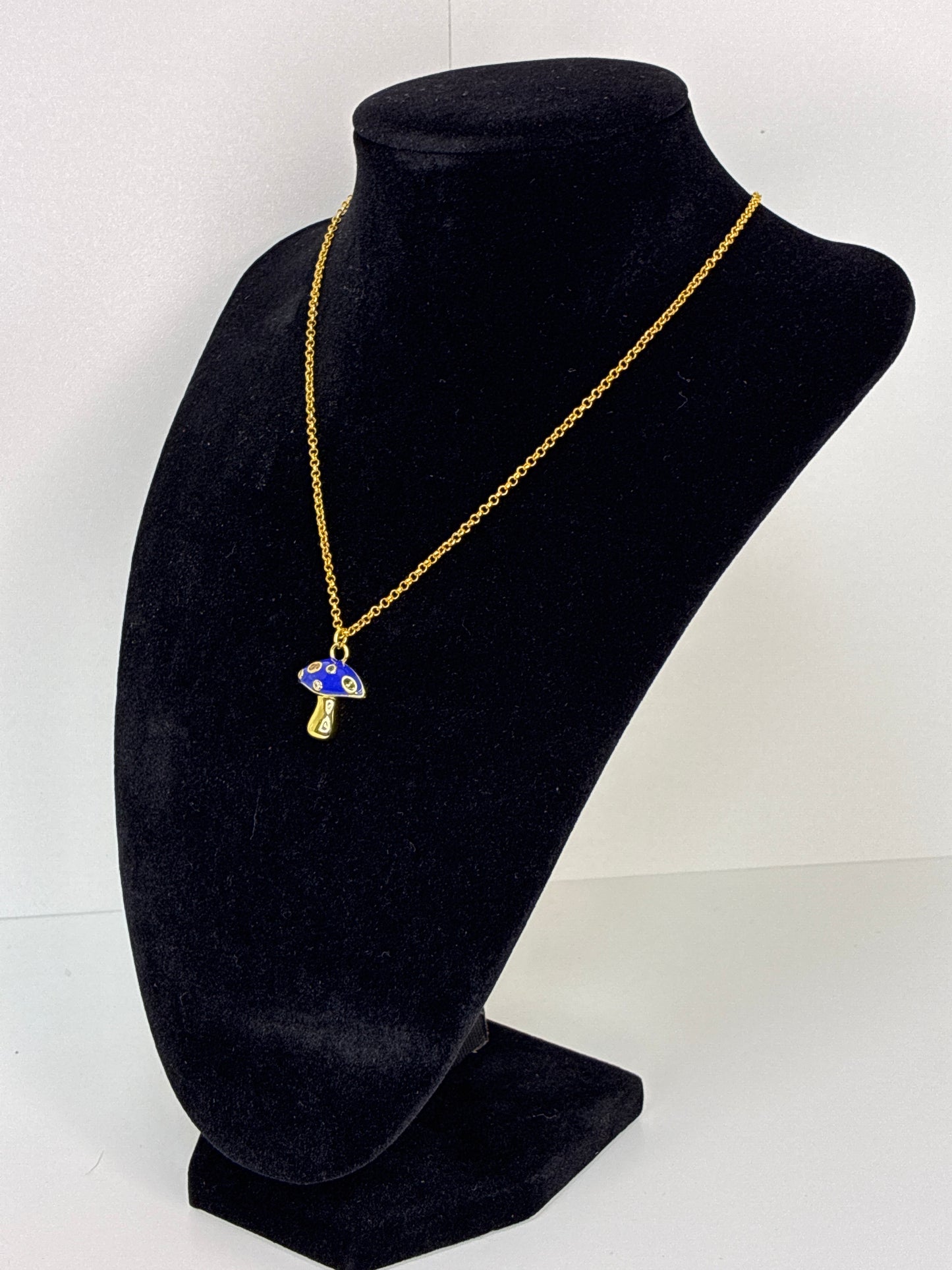 Mayamar- Mushroom Necklace, Dark Blue