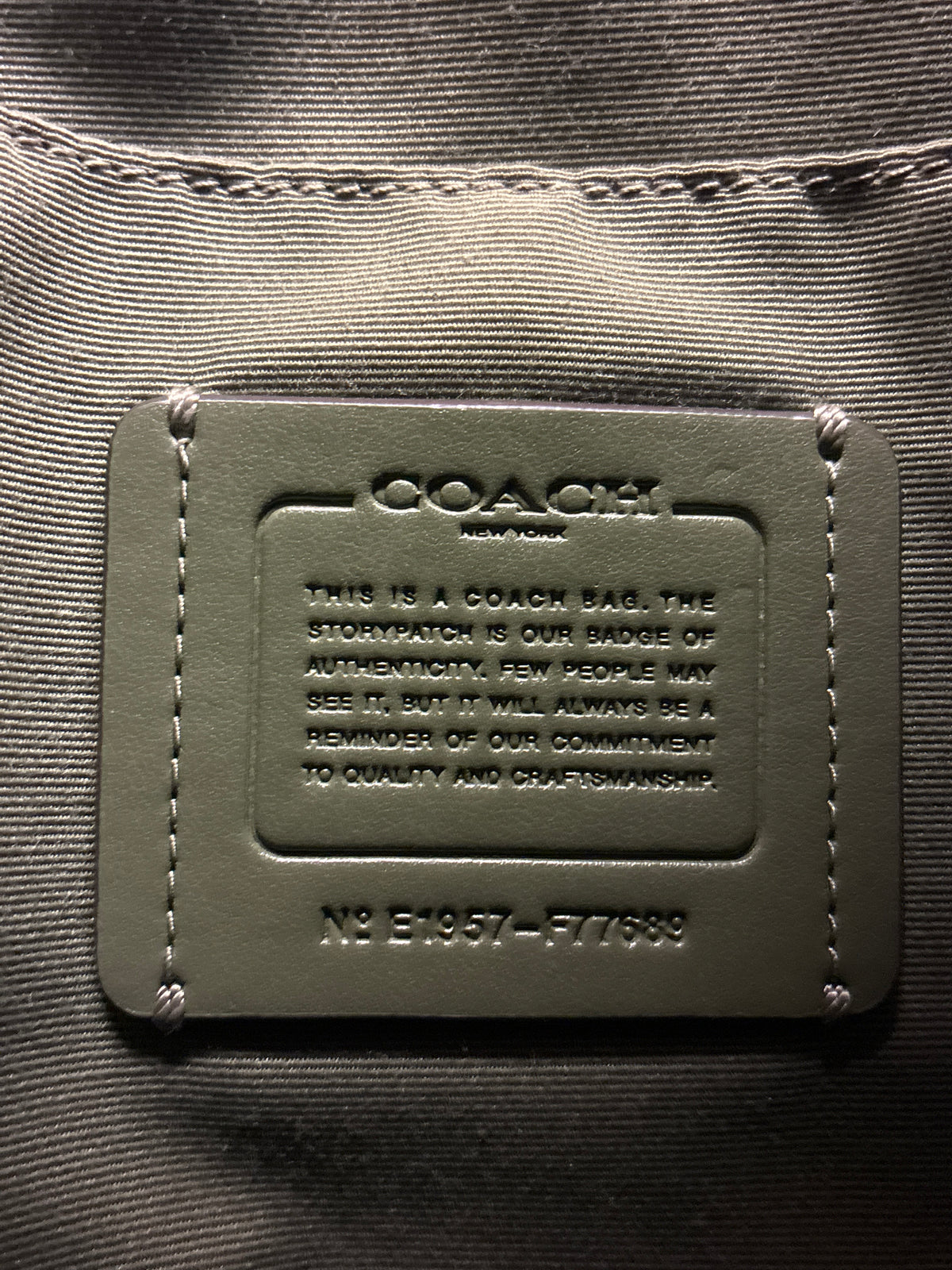 Coach Mae File Crossbody Bag in Signature Embossed Leather- Olive Green