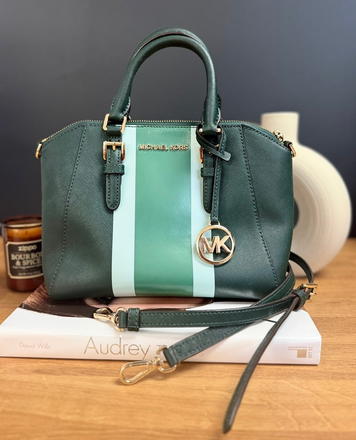 Michael Kors Ciara Medium Messenger bag- Racing Green