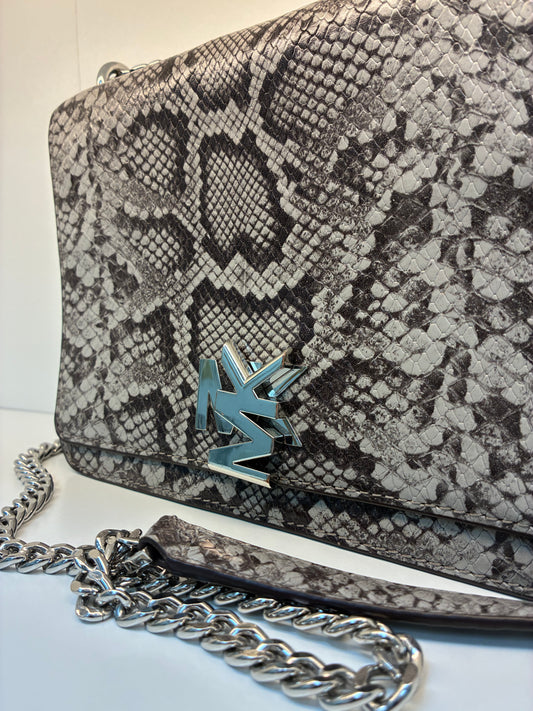 Michael Kors (MK)- Python Embossed Pearl Gray Leather