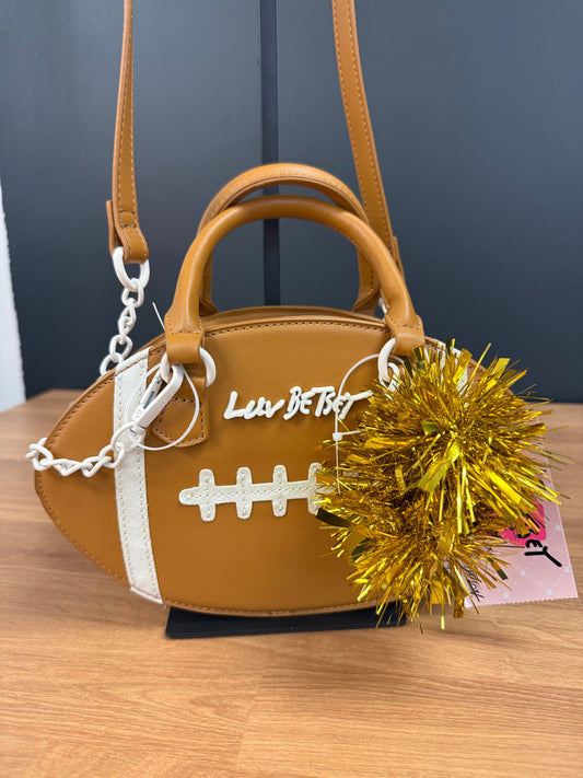 Betsey Johnson “Hike!” Football crossbody purse