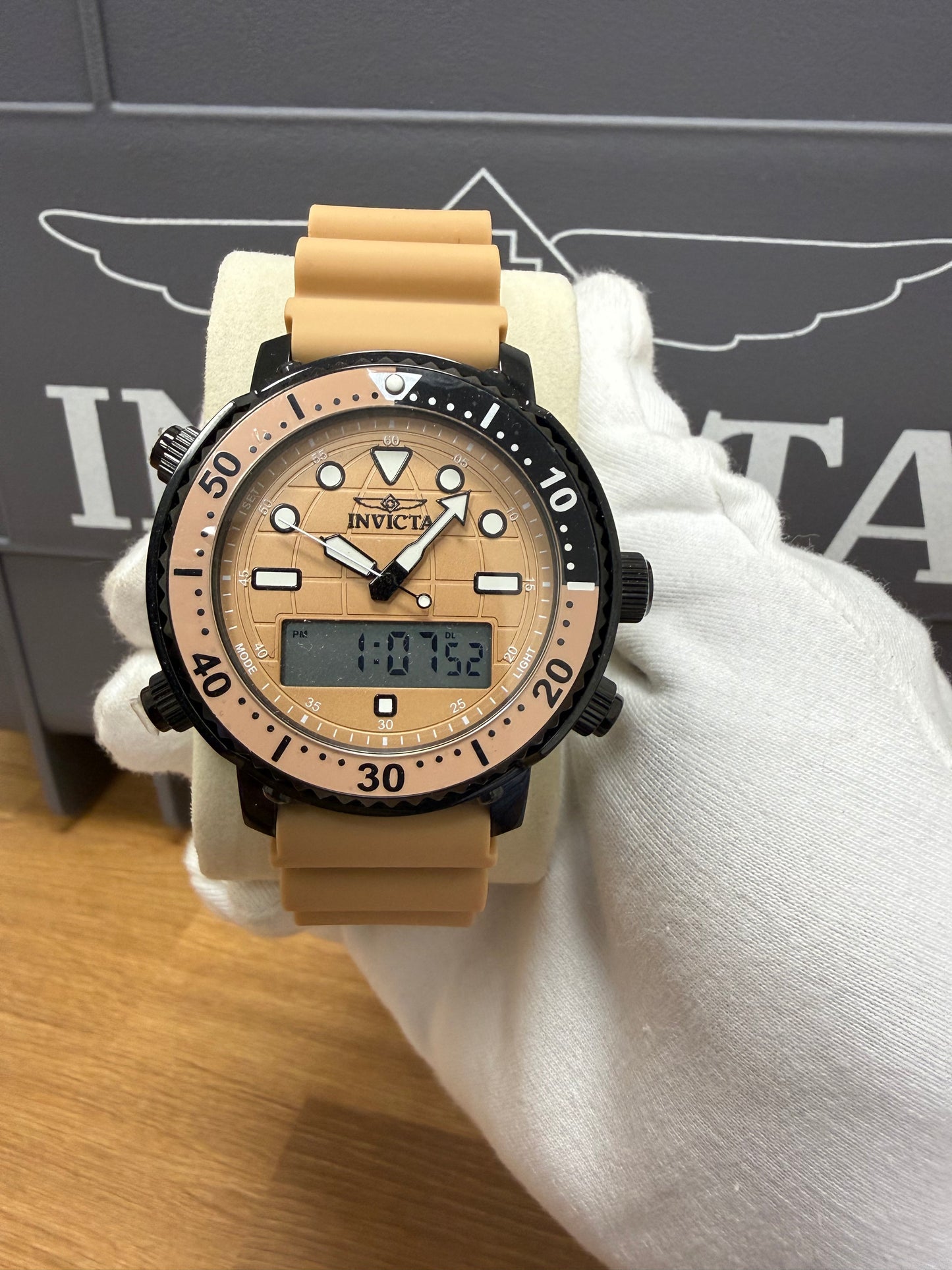 Invicta Pro Diver DigiQuartz Men's Watch - 46.5mm, Tan