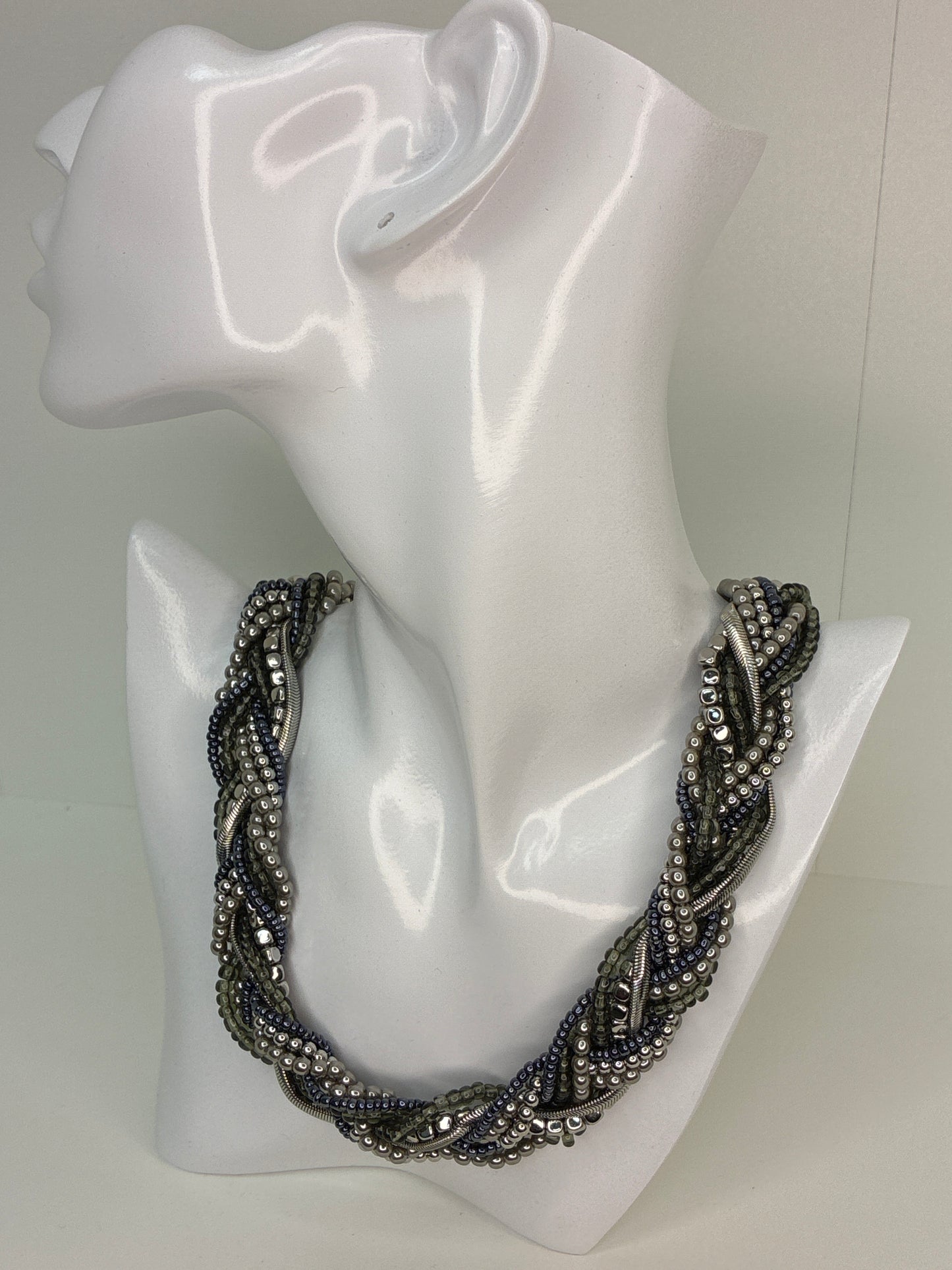 Interwoven, Statement Necklace- 17”, approximately 23mm