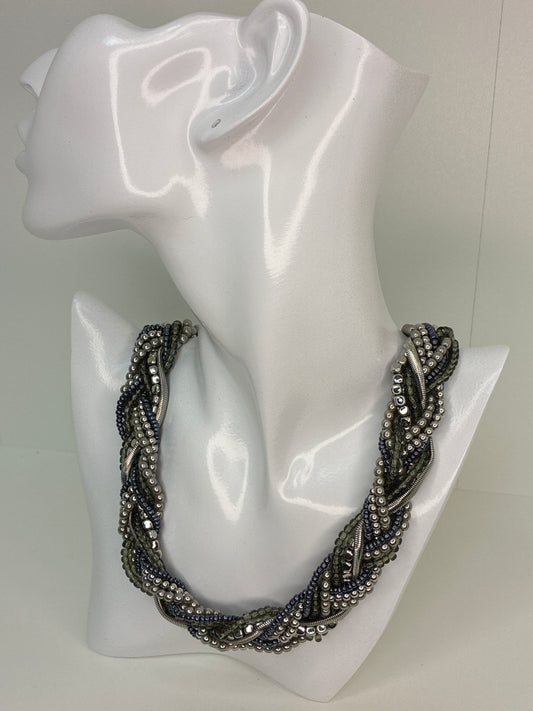 Interwoven, Statement Necklace- 17”, approximately 23mm