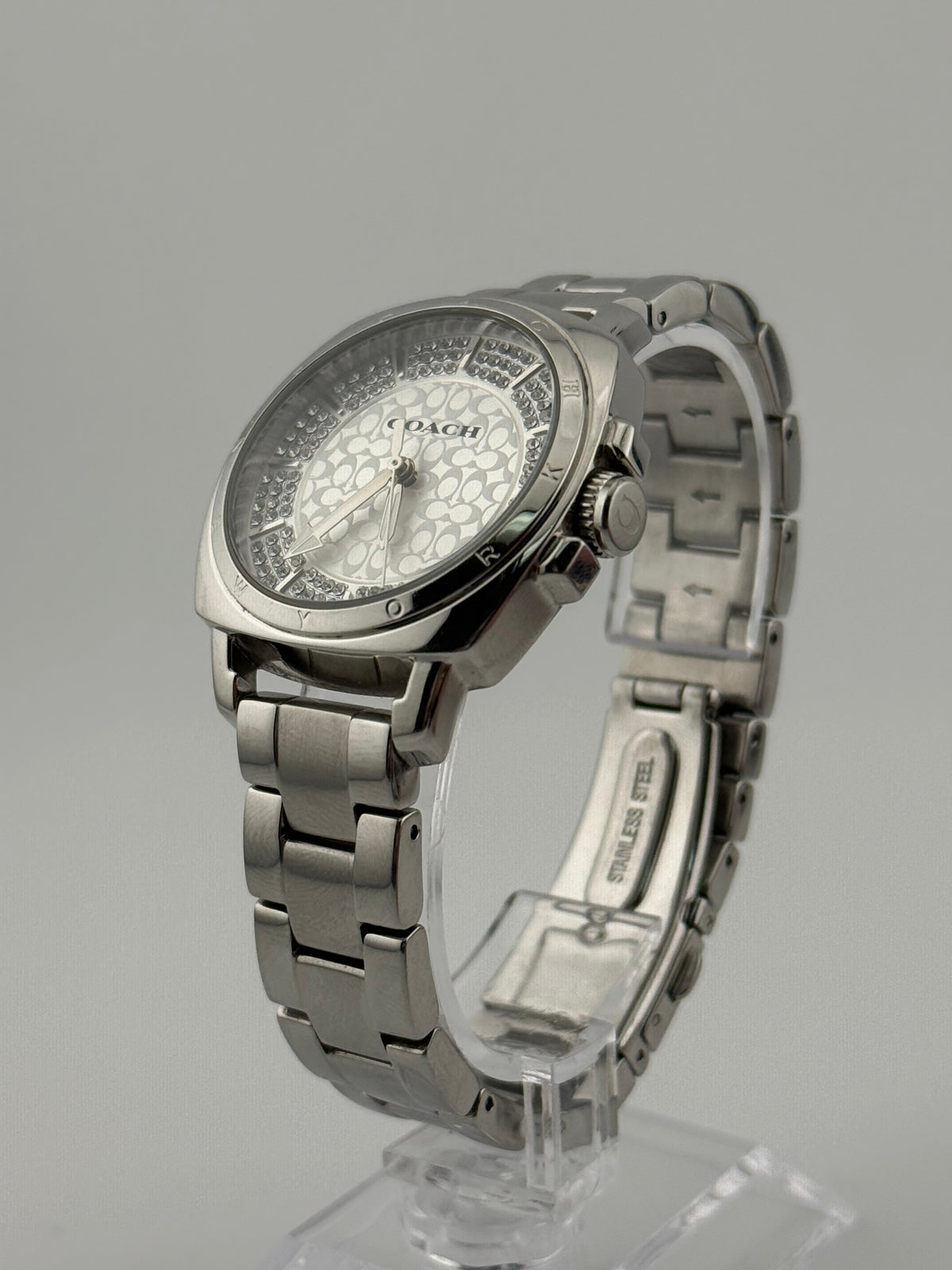 Coach Boyfriend Stainless Steel Crystal Accented Women's Watch