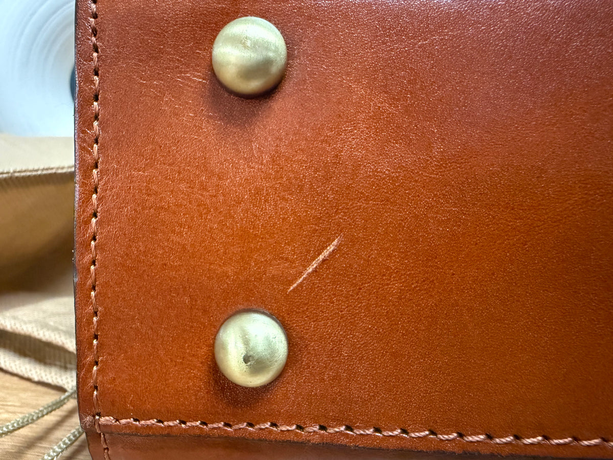 Patricia Nash Rosina Leather Satchel – Tan Cutout Tooled Pattern