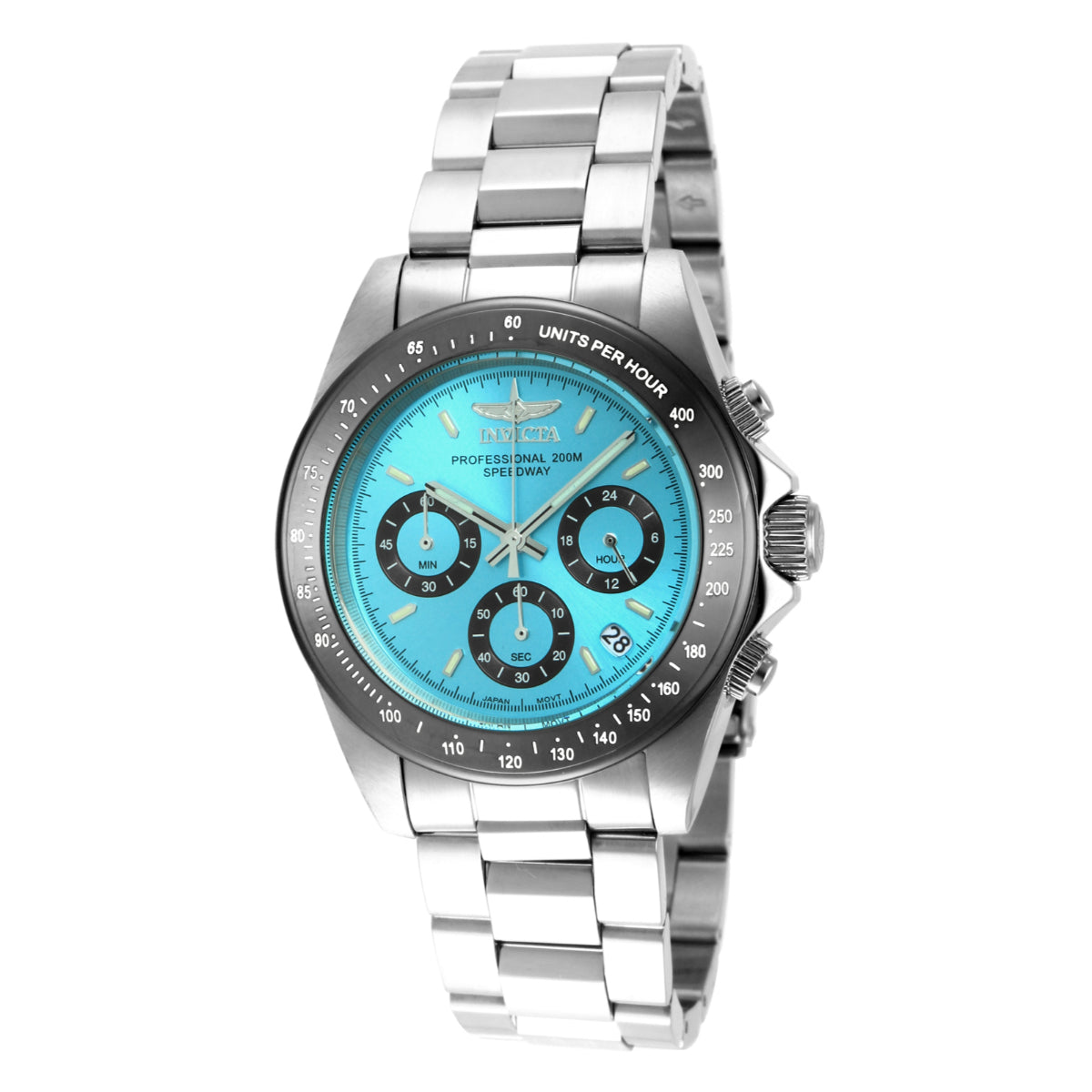 Invicta Speedway - 39.5mm, Light blue and Steel