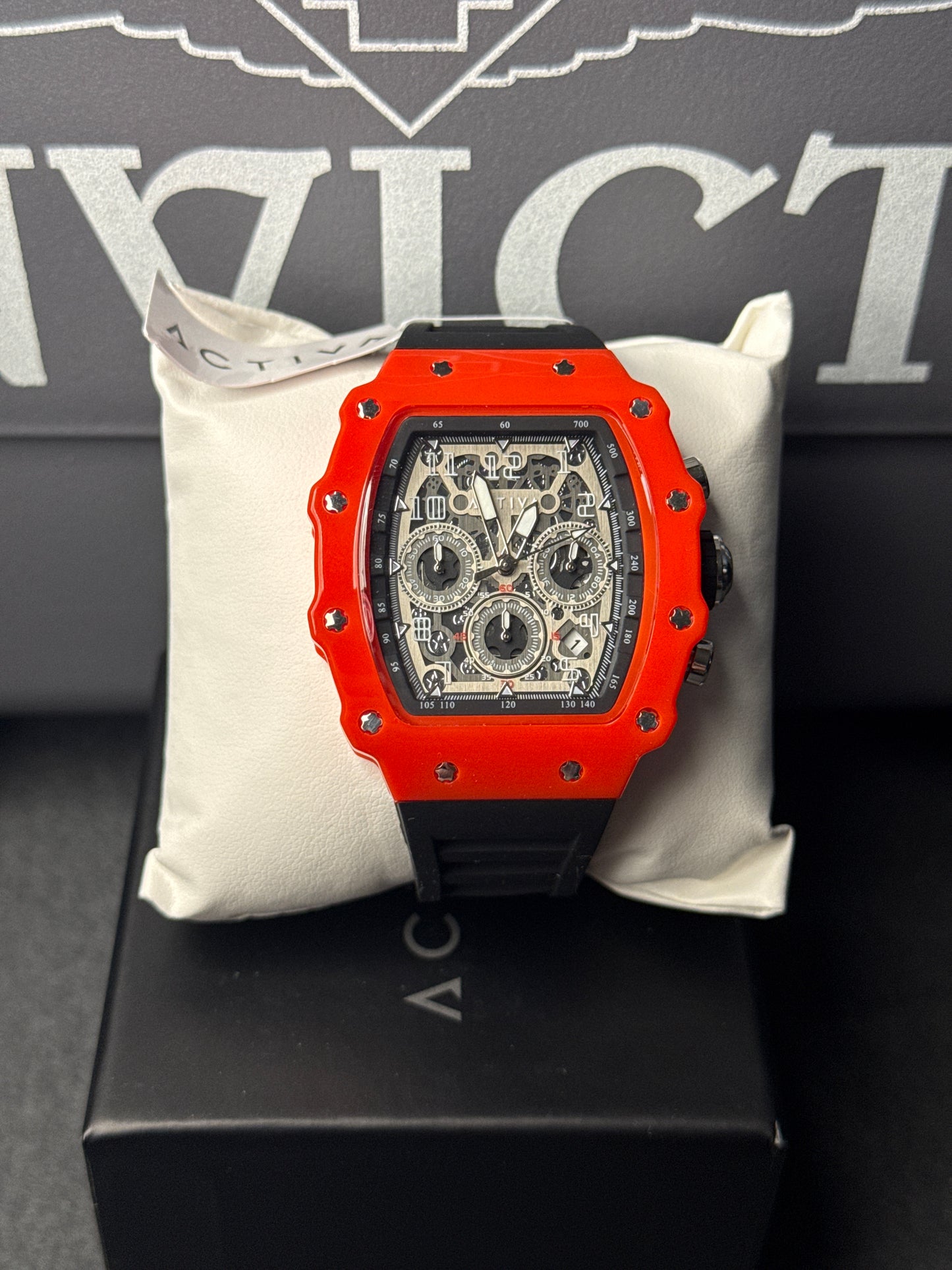 Active Fury X Invicta with skeleton dial – 44.3 mm, Red, Black