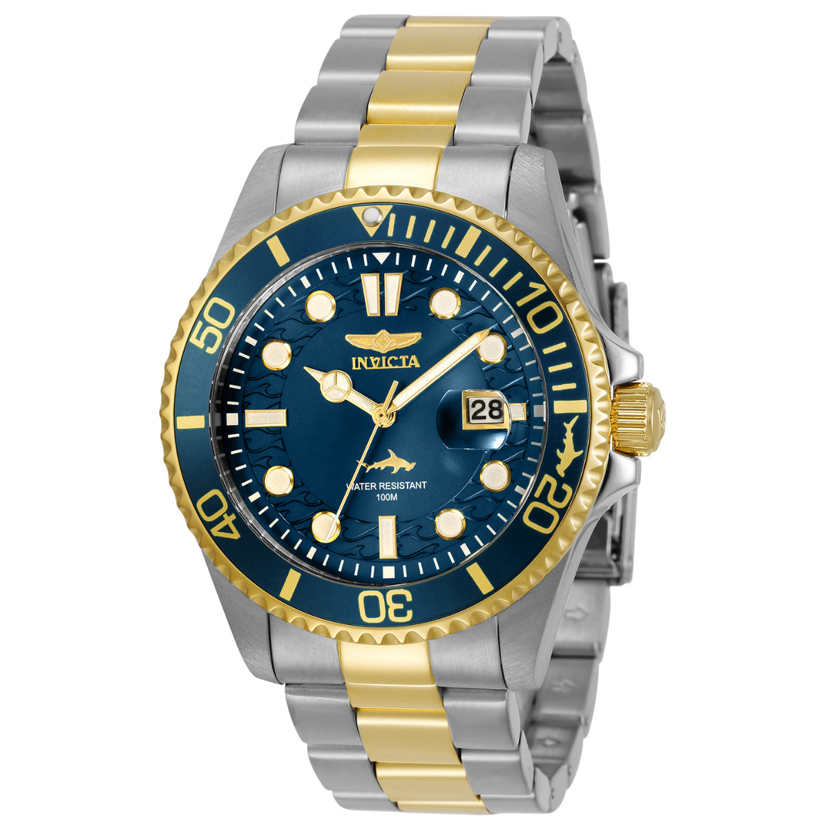 Invicta Pro Diver - 43mm, Steel, Gold, Blue