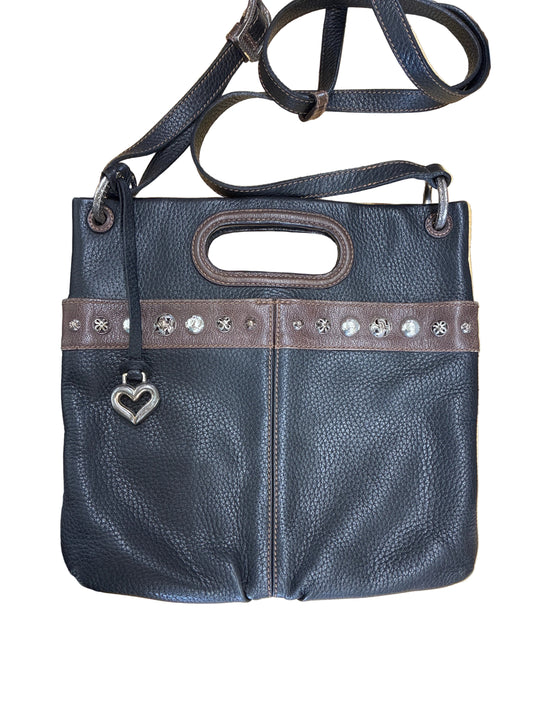 Brighton Studded Pebbled Leather Slim Crossbody Clutch- Retired
