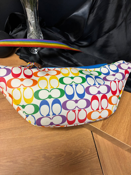 Coach Warren Belt Bag in Rainbow Signature Canvas