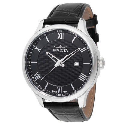 Invicta Celestial - 43mm, Black and black leather