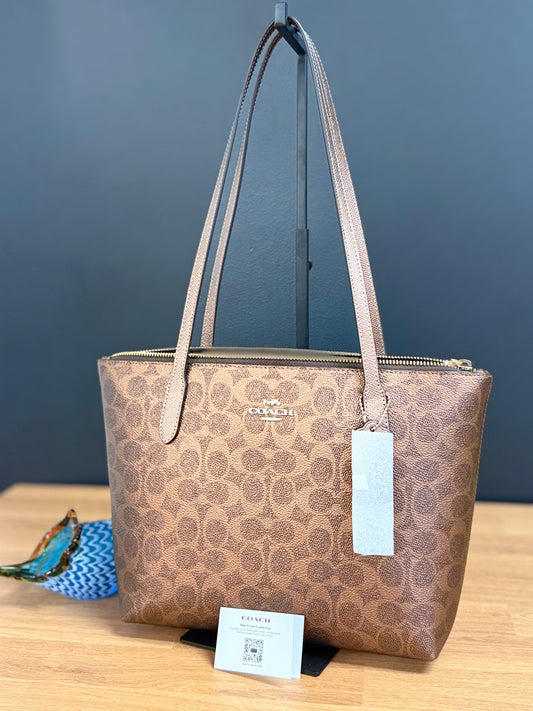Coach Fiona Zip Tote Bag in Signature Canvas