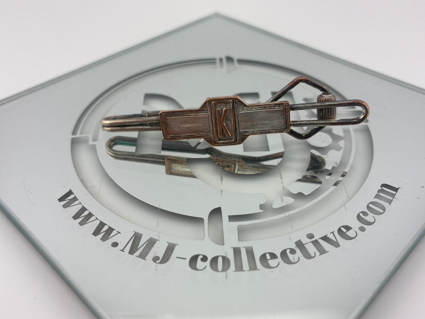 Swank K tie clip silver