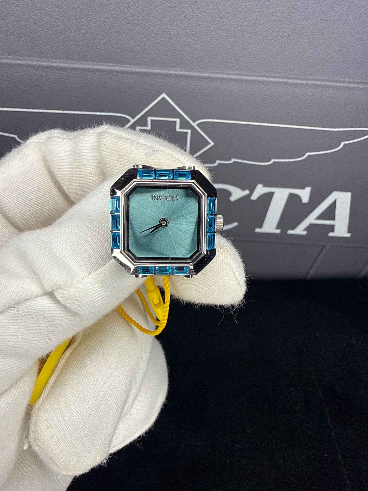 Invicta Mini Angel Ring Watch - 21.5mm, Silver and Blue