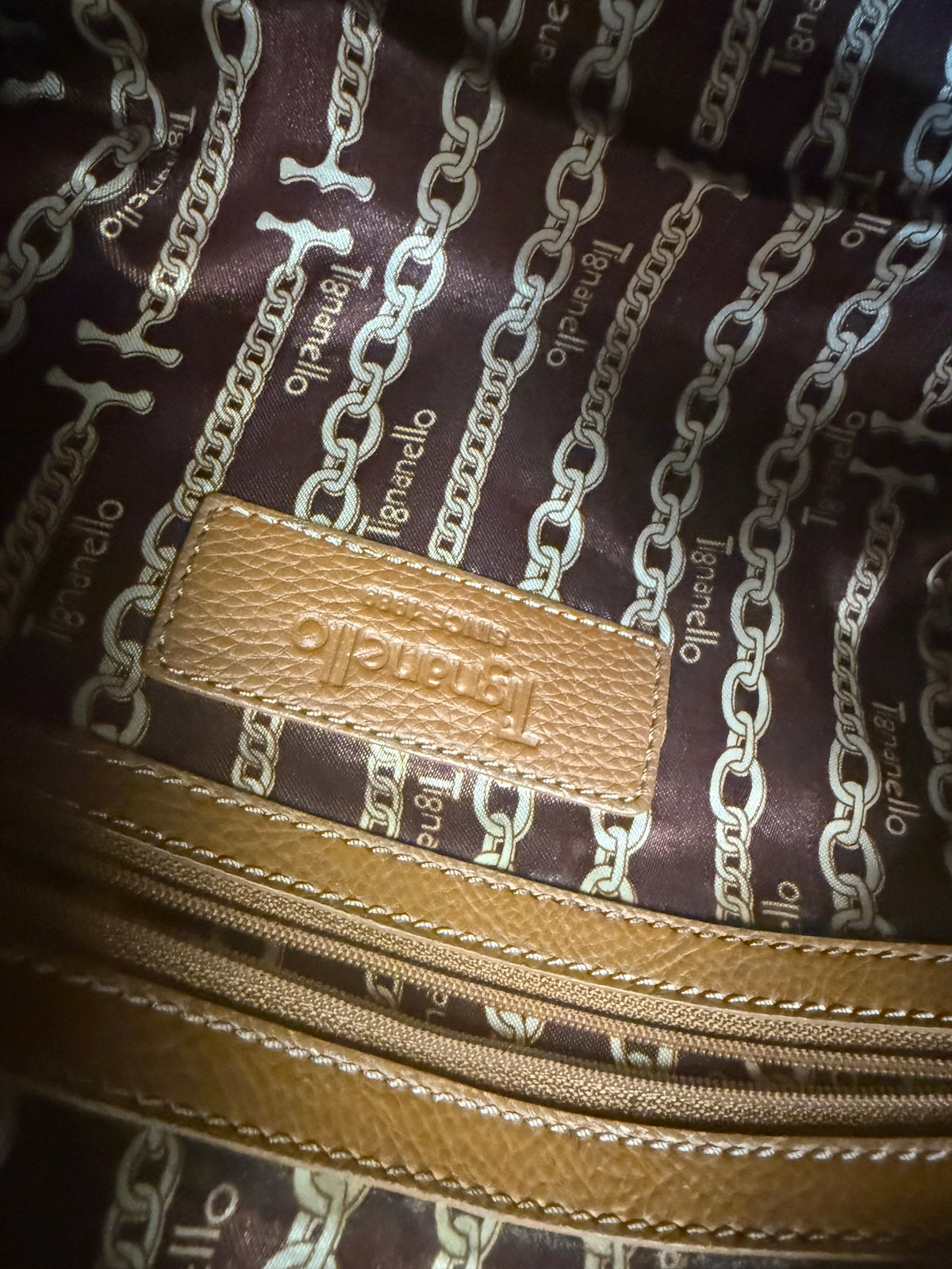Tignanello Pebbled Leather Satchel Bag