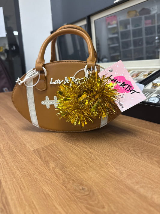 Betsey Johnson “Hike!” Football crossbody purse