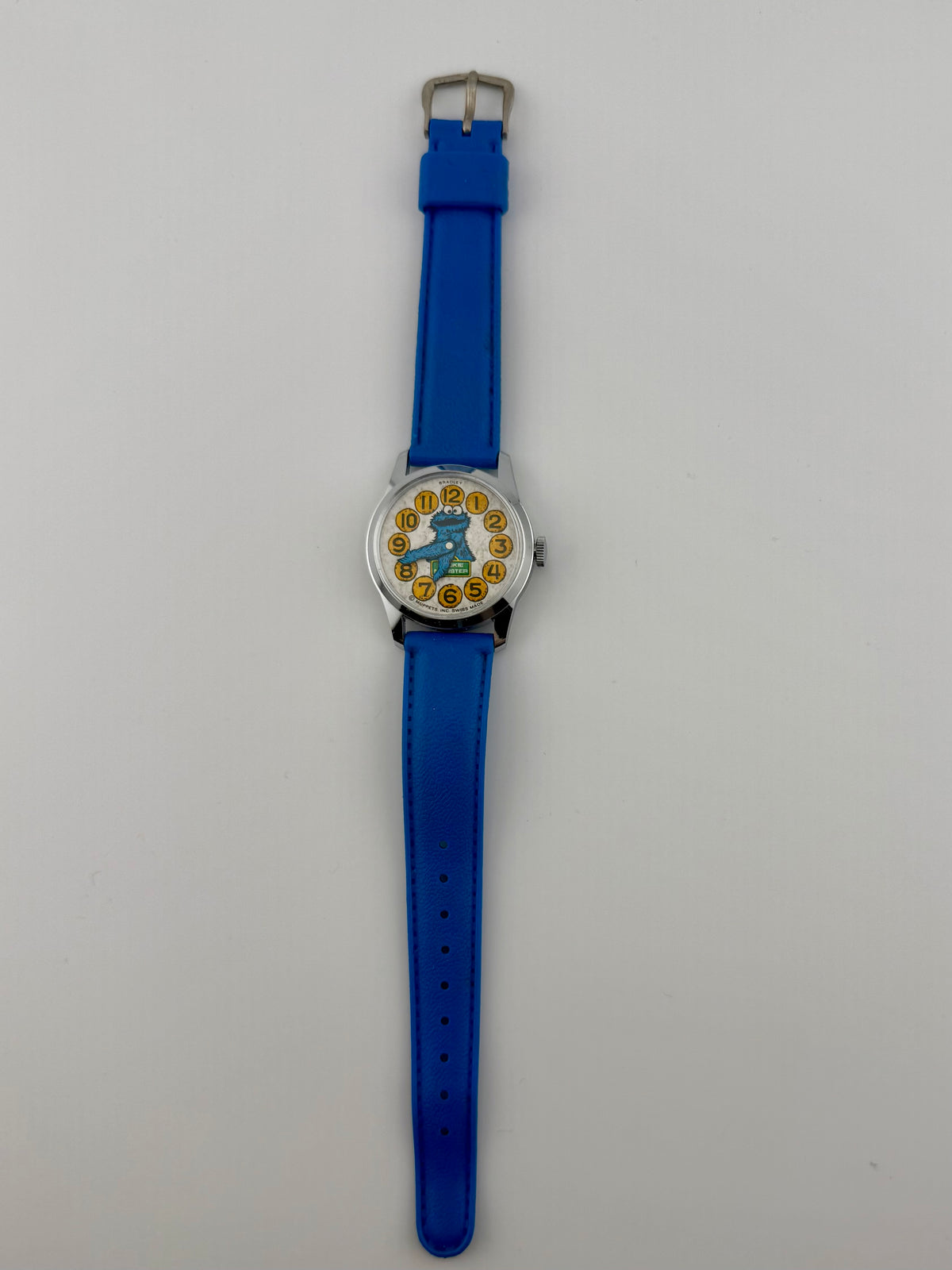 Unique! Vintage 1970s Bradley Cookie Monster manual mechanical watch ©️ Muppets Inc.