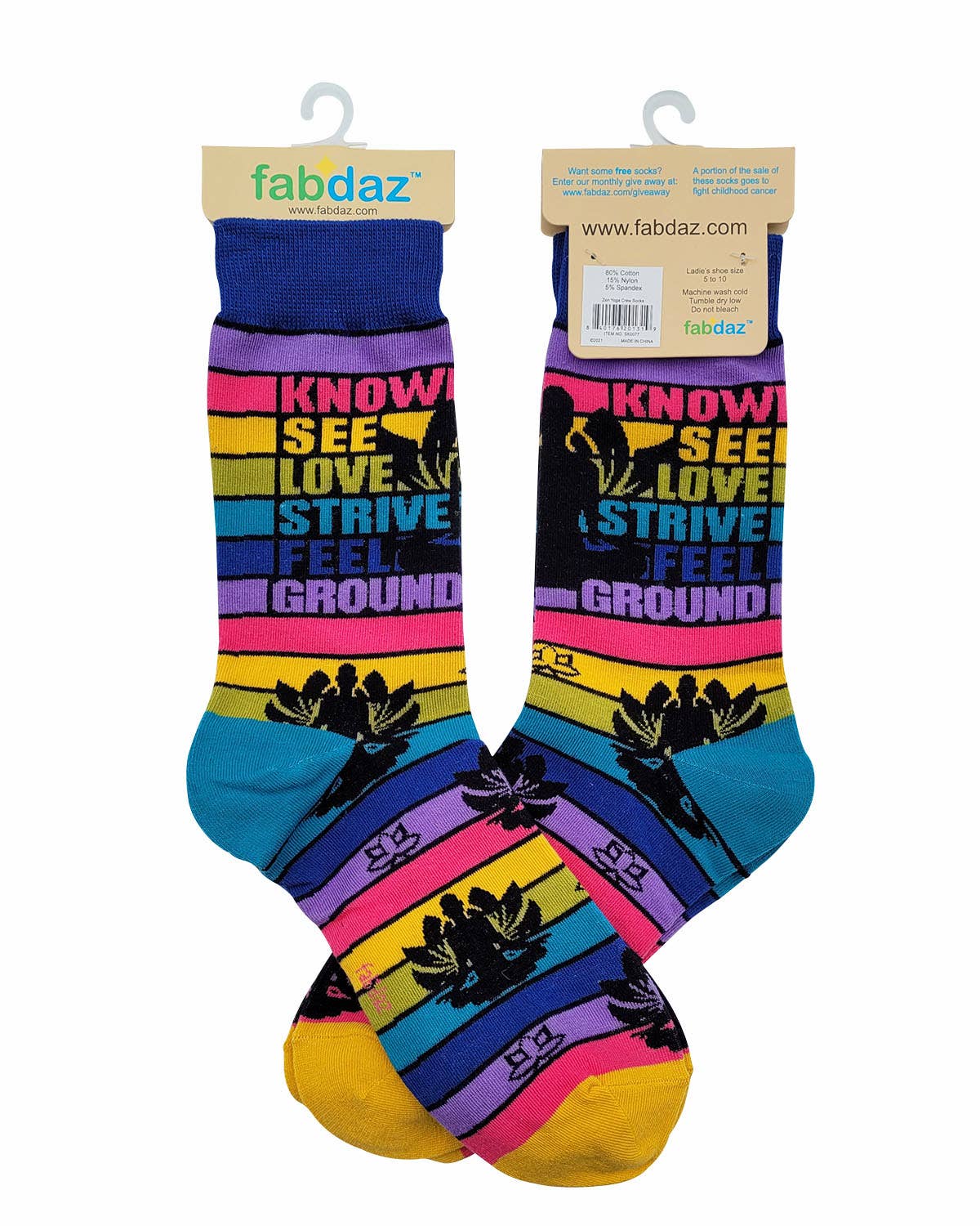 Zen Yoga Women's Novelty Crew Socks