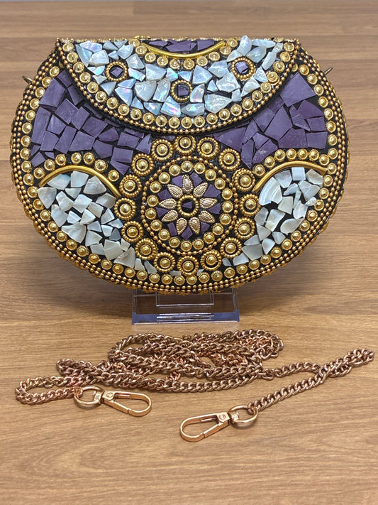 Ramla - Beverly Hills - clutch w/chain handmade