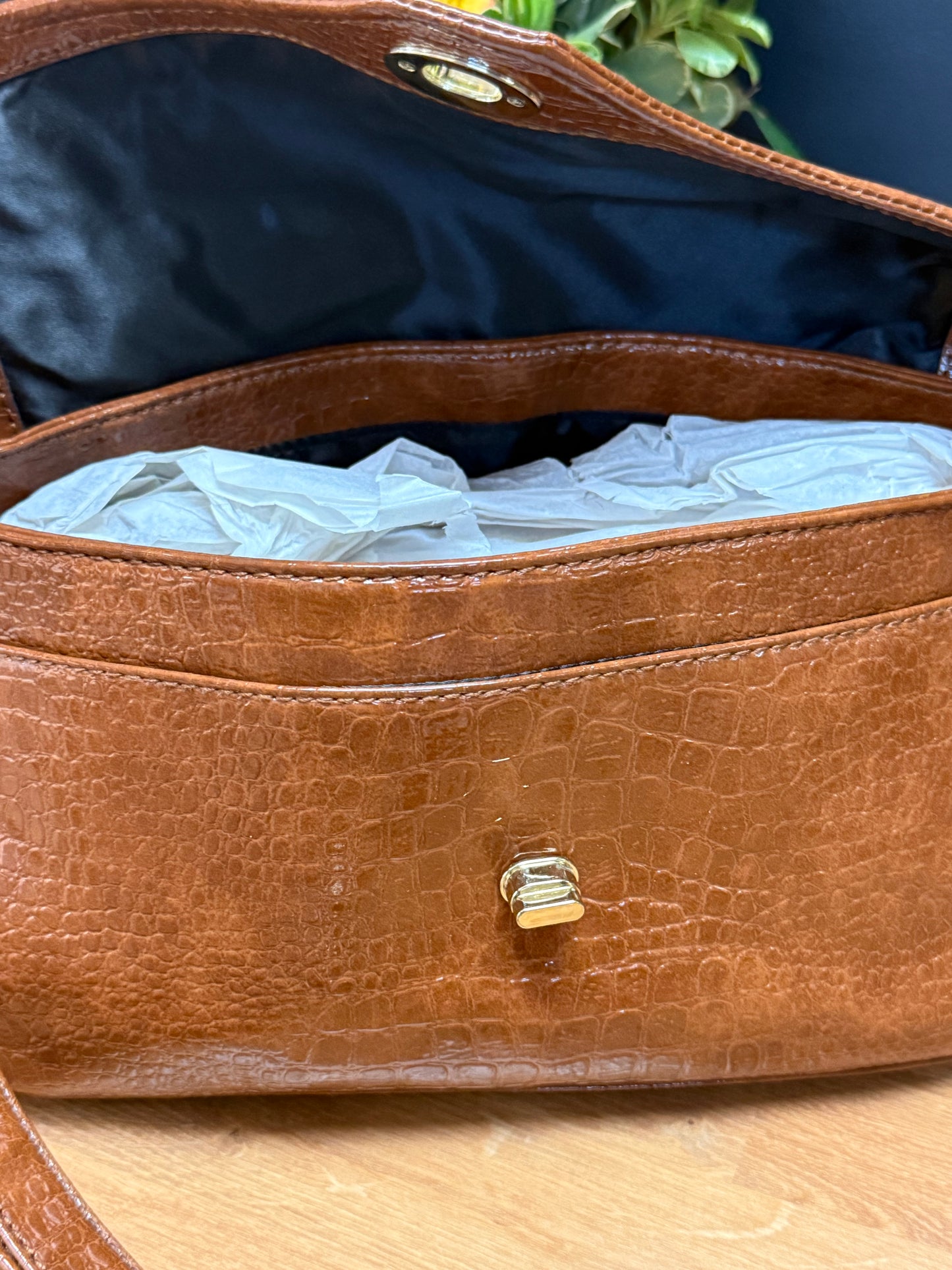 London Fog Top Handle Satchel, Cognac