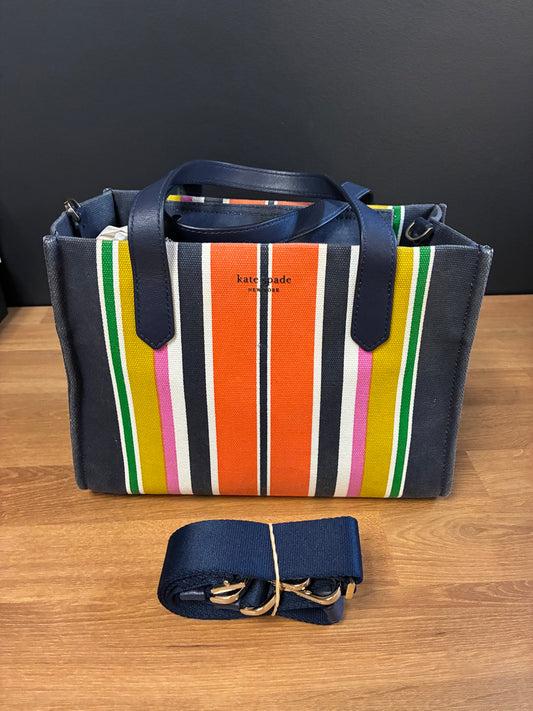 Kate Spade New York Kitt Stripe, Medium Satchel-Parisian Navy Multi