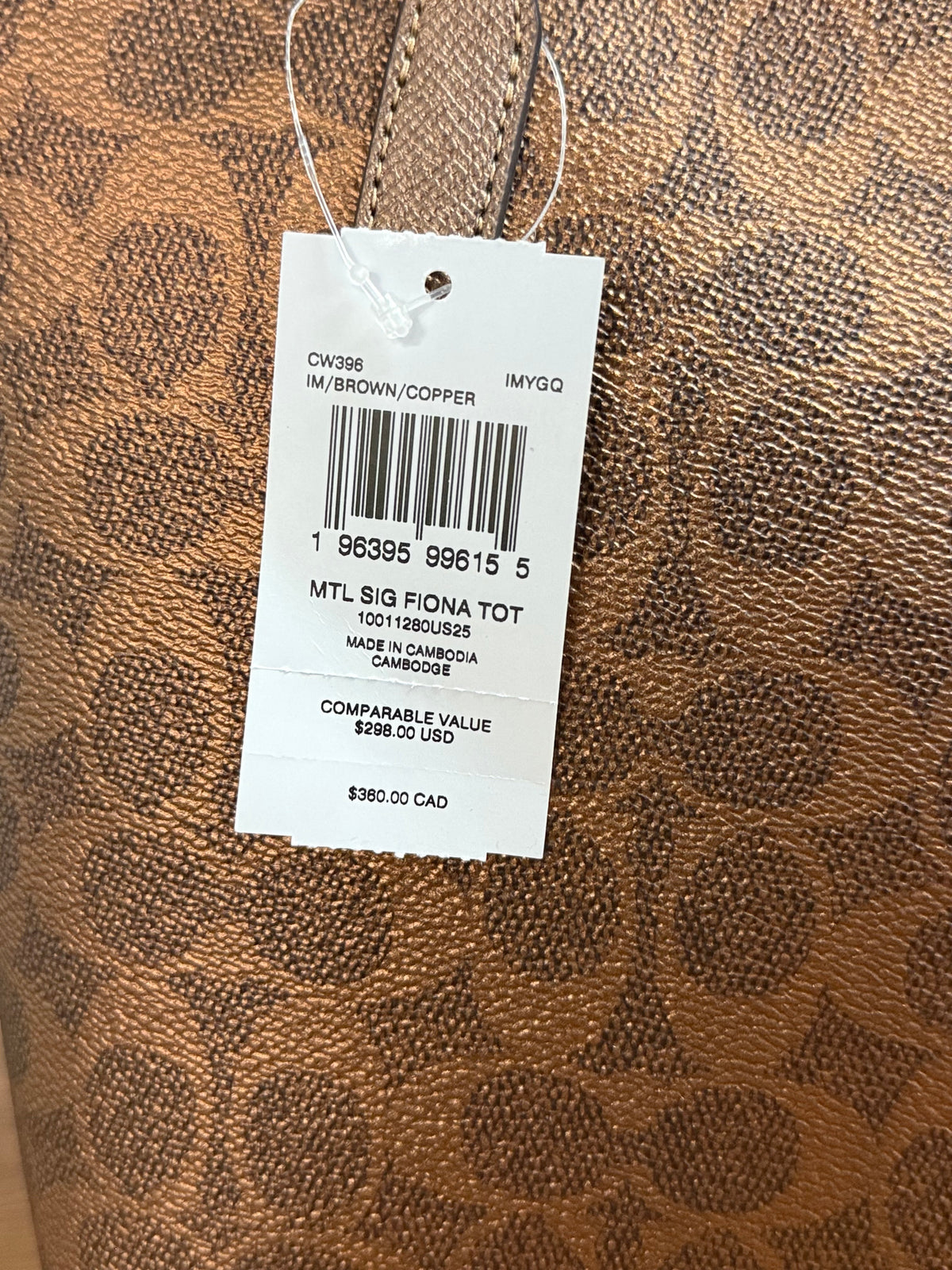 Coach Fiona Zip Tote Bag in Signature Canvas