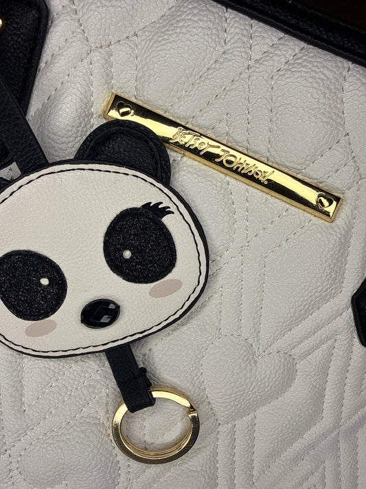 Betsey Johnson Quilted Puff Heart Pattern with Panda accessory