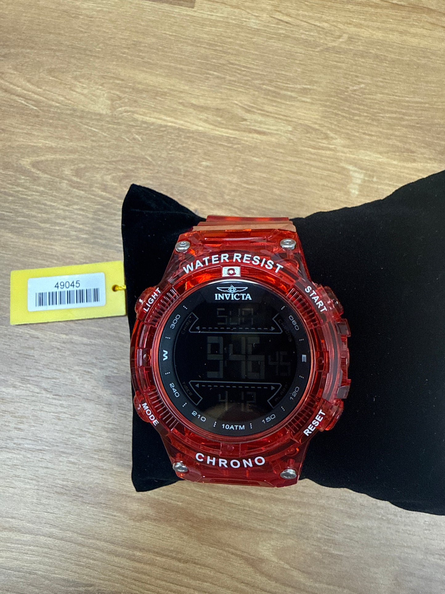 Invicta Racing Burnout Digital Men's Watch - 52mm, Transparent, Red