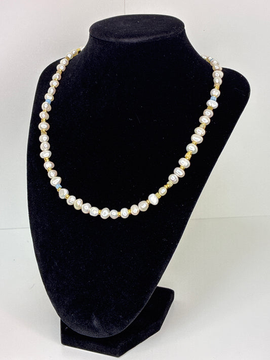 Mayamar Pearl Daisy Necklace- 18”