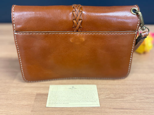 Patricia Nash Bianco Organizer Small Crossbody Bag Brown Leather