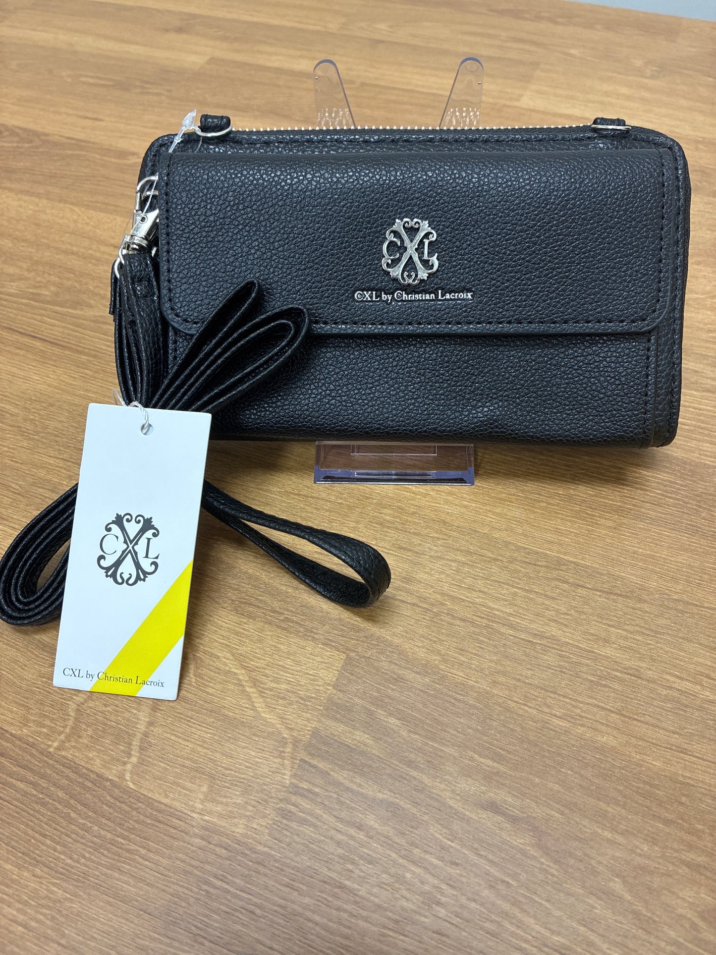 Christian Lacroix- Black wristlet with crossbody strap