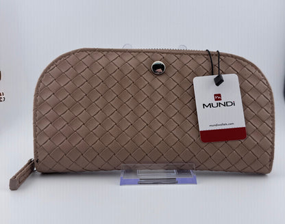 Mundi Chrissy Wallet/Clutch, Tan Basketweave