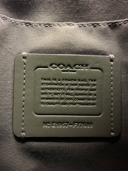 Coach Mae File Crossbody Bag in Signature Embossed Leather- Olive Green