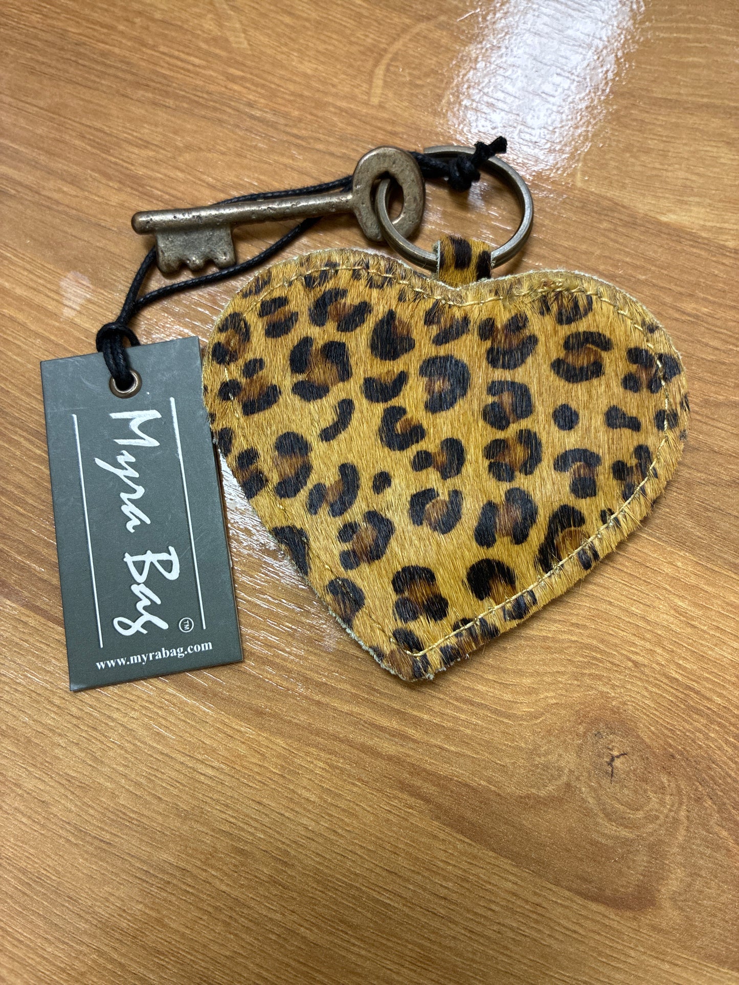 Myra Bag Keychain or Bag Charm-  Little Secrets Leopard Print Western Style