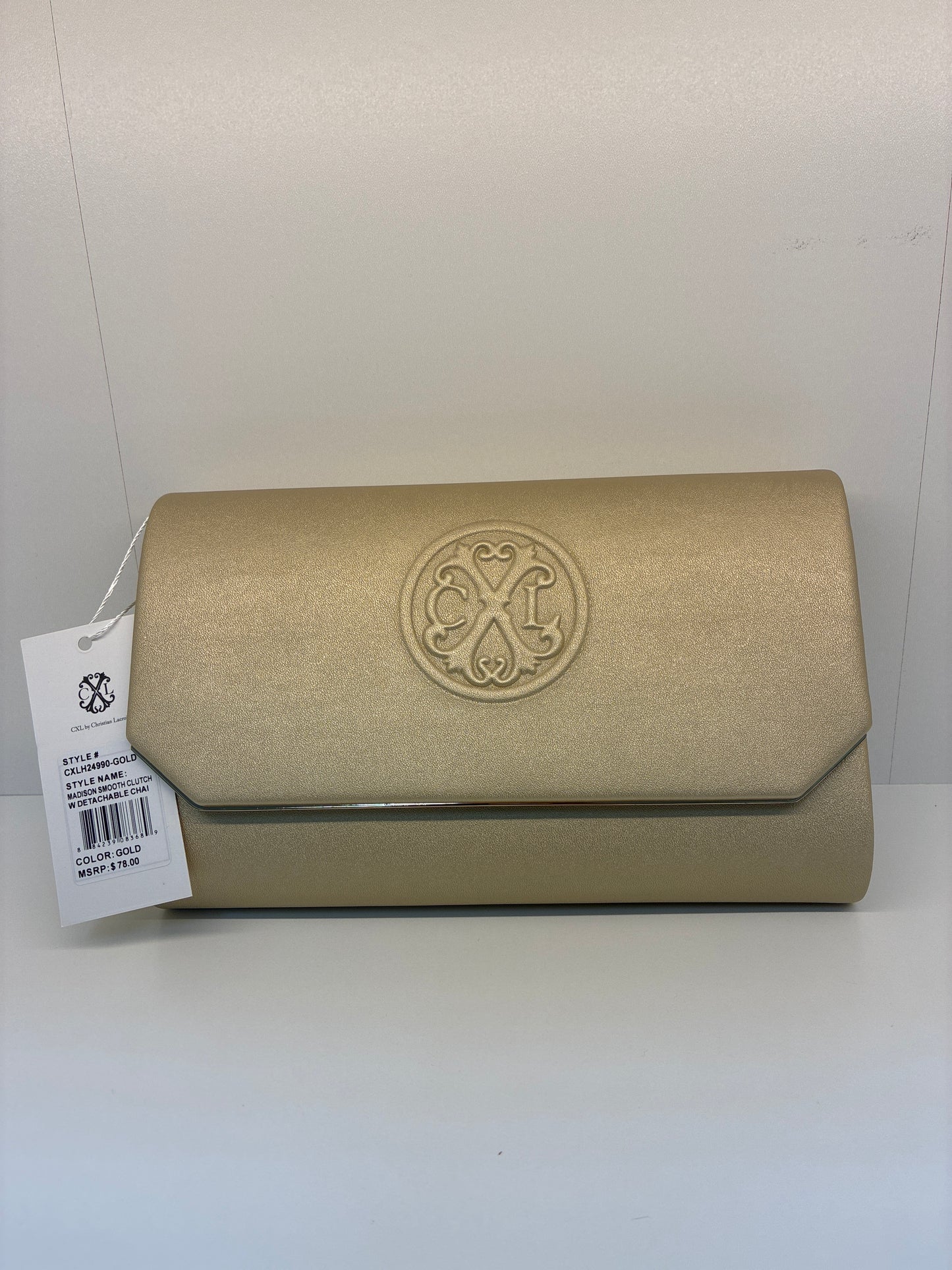 Christian Lacroix Madison Smooth Clutch- Gold