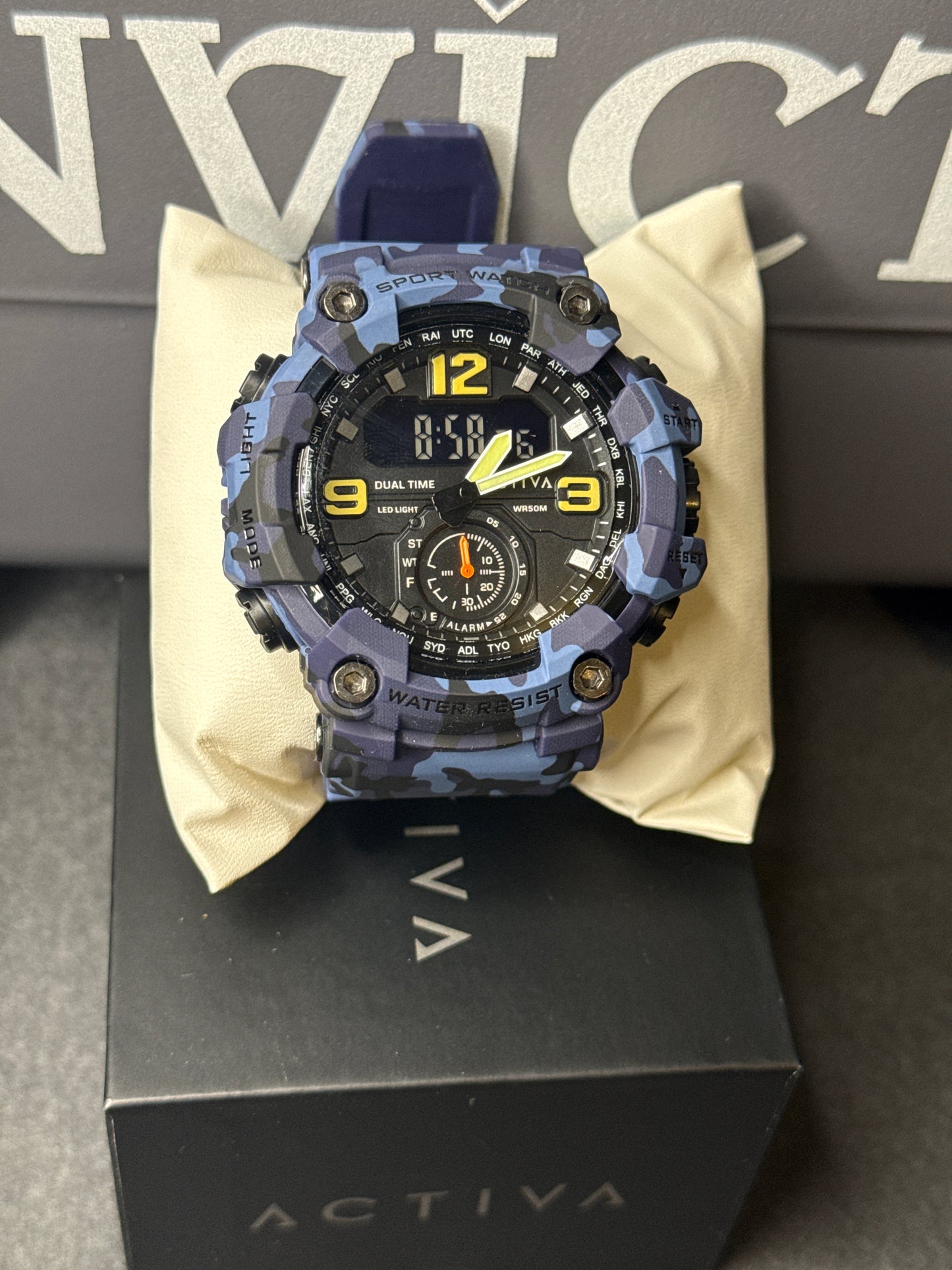 Activa X Invicta BlackOps digital – 56mm, Blue Camouflage