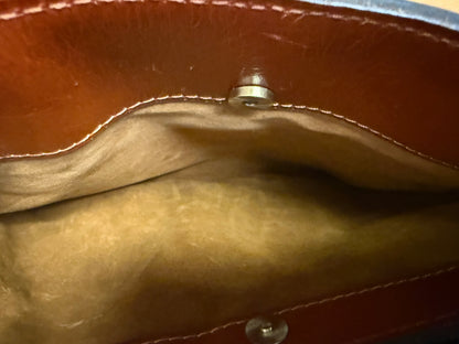 Patricia Nash Rosina Leather Satchel – Tan Cutout Tooled Pattern