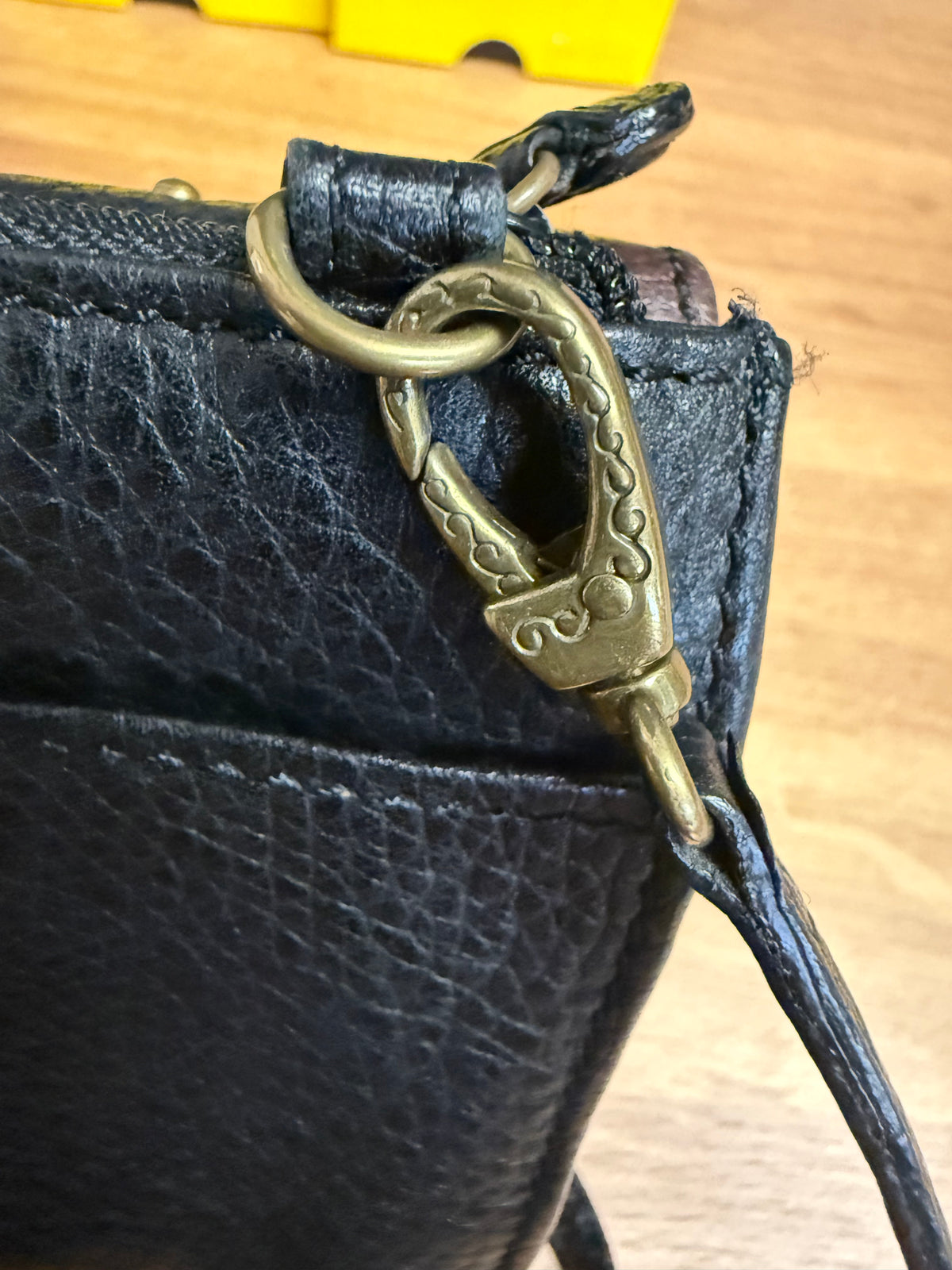 Brighton Montreal Flower Stitched Studded Leather Wallet Organizer-Repaired Strap