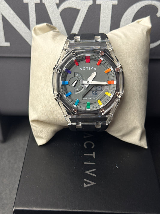 Activa Kaleido X Invicta Digital - 44.2mm, Black, Clear