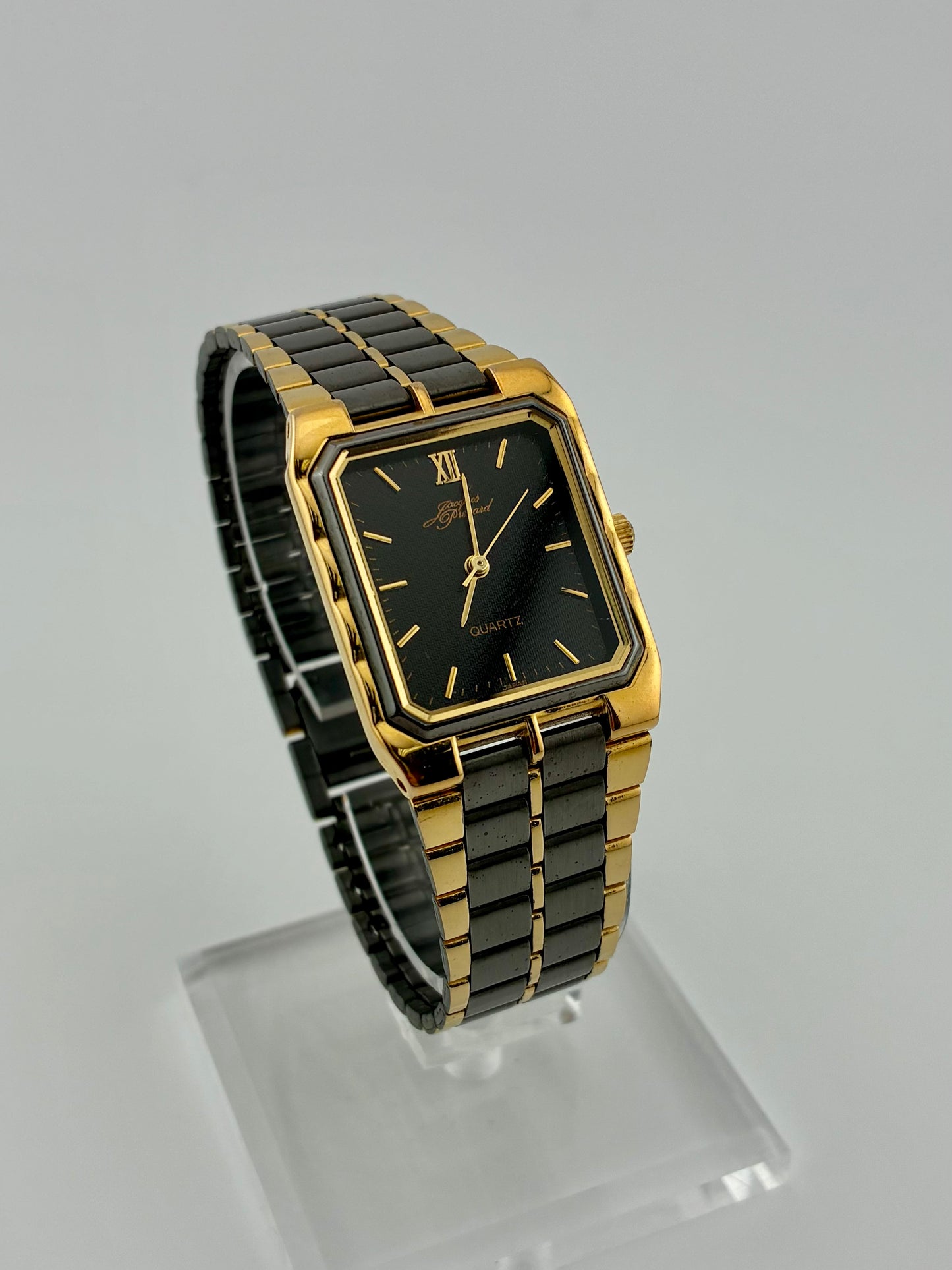 Vintage Jacques Prevard Watch- black and gold two-tone