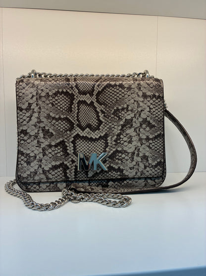 Michael Kors (MK)- Python Embossed Pearl Gray Leather