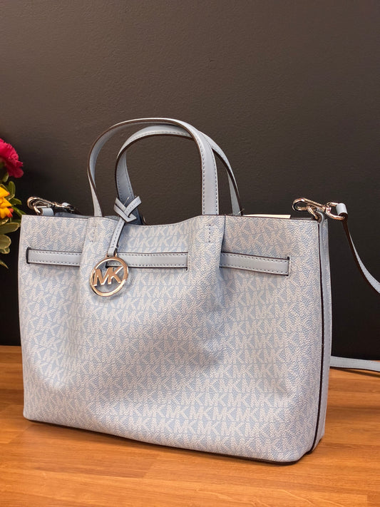 Michael Kors Hamilton leather satchel-Light Sky