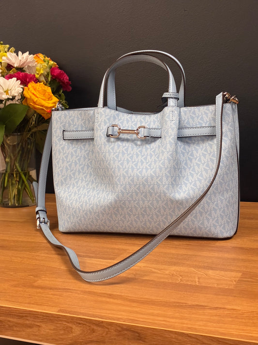 Michael Kors Hamilton leather satchel-Light Sky
