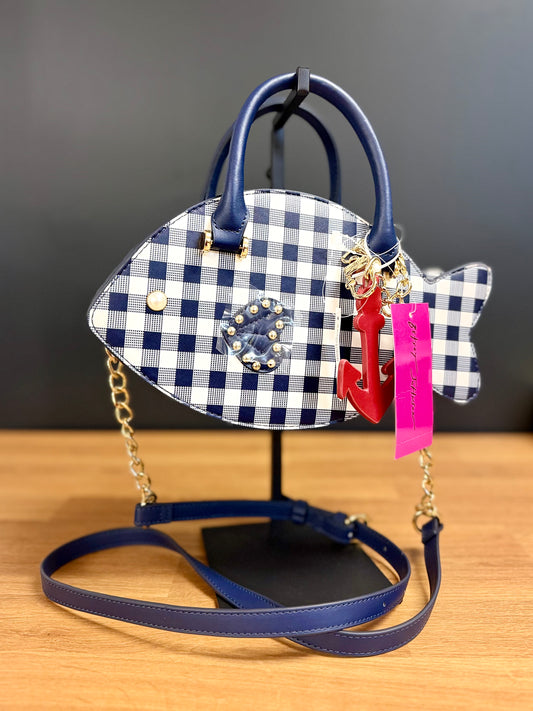 Betsey Johnson Xosea Gingham Fish Crossbody
