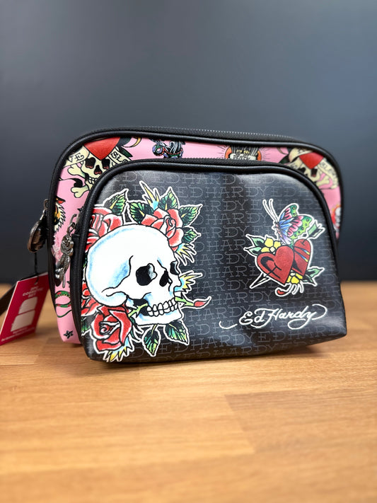 Ed Hardy 2-Piece Cosmetic Bag Set