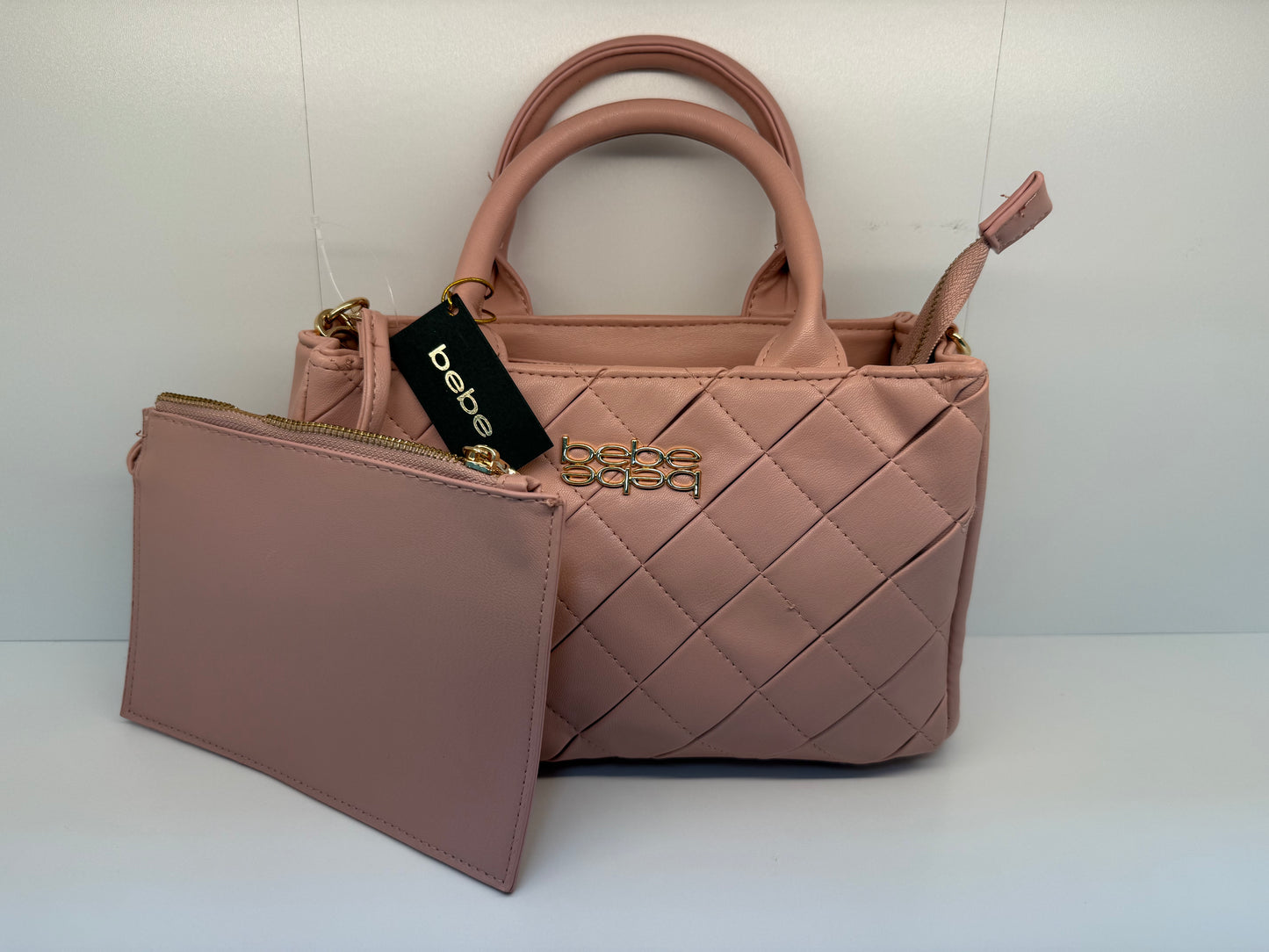 Bebe- Everett small satchel with additional zipper pouch, blush