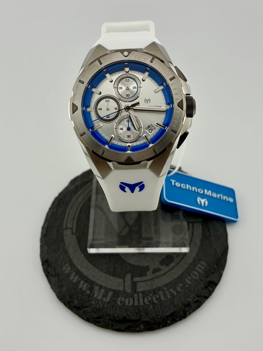 TechnoMarine Ocean Victory Men's Watch - 41.3mm, White with dive box ￼