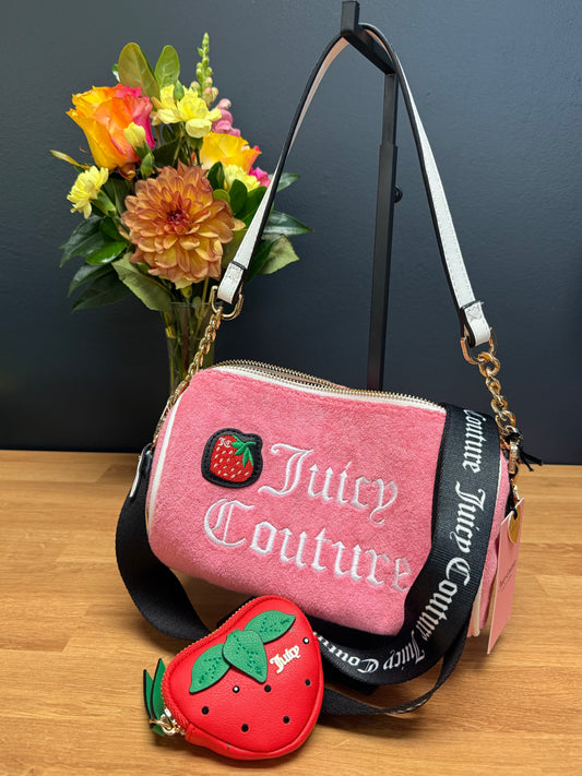 Juicy Couture Sweet N Juicy Strawberry Pink Barrel Bag