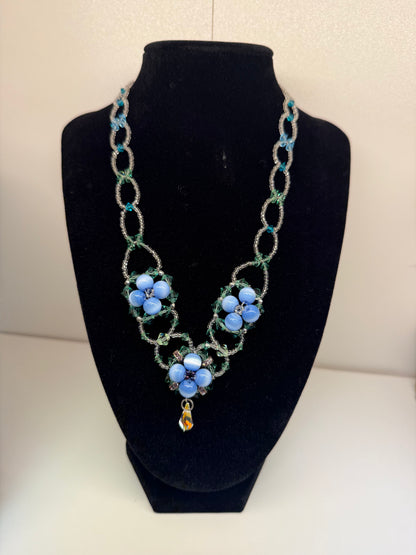 Crystal Blossom Cascade- One of a kind, artisan made, Swarovski crystals